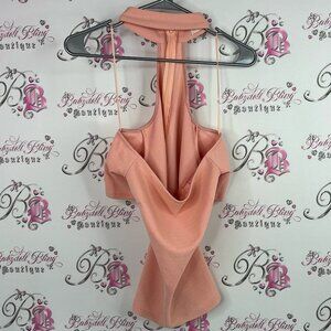 Vera & Lucy mock neck top sexy Elegant Pink Off-Shoulder tshirt tank